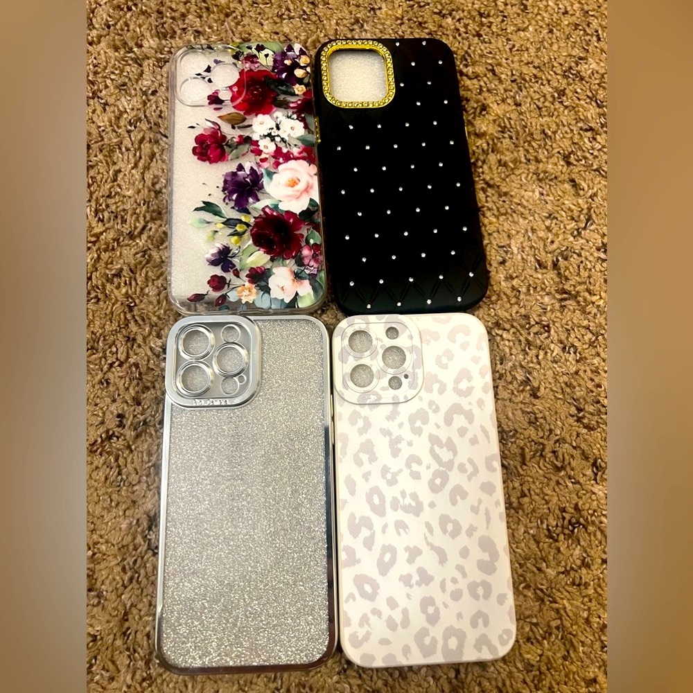 (4) Silicone iPhone 13 Max Pro Cases NEW
